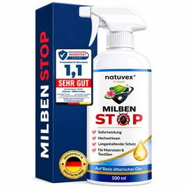 natuvex® Milbenspray für Matratzen & Polster 500 ml – Gegen Hausstaubmilben