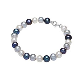 Valero Pearls - Bracelet with Freshwater Pearl - Pearl Silk -925 Sterling Silver (Rhodium-plated) - Pearl Jewellery - Many Sizes, Pearl Silk Bracelet - 60921019