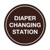 Signs ByLITA Circle Diaper Changing Station Sign (Dark Brown) -