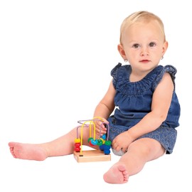 Bino Motorikschleife Lupilo, Spielzeug für Kinder ab 1 Jahr (Kinderspielzeug zur Förderung der Hand-Augen-Koordination & Feinmotorik, perfekt für Unterwegs & als Kinderzimmer-Zubehör), Mehrfarbig