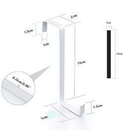 DINGFENG Pack of 4 Door Hooks, Door Hooks for Hanging, Type Z, Door Hooks, White, Door Hooks for Wreaths, Coat Hooks, Door Hangers, Made of Solid Metal, Can Hold 15 kg