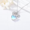 925 Sterling Silver Moonstone Cubic Zirconia Necklace Pendant Different Pattern