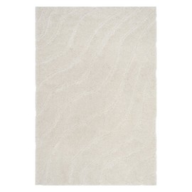 SAFAVIEH Florida Shag Collection Area Rug - 6' x 9', Creme & Creme, Non-Shedding & Easy Care, 1.2-inch Thick Ideal for High Traffic Areas in Living Room, Bedroom (SG472-1111)