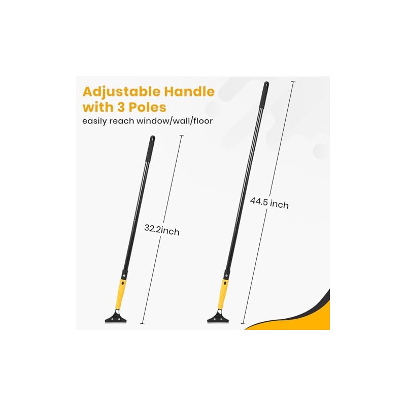 Heavy Duty Floor Scraper with 44.5” long handle, 4” Scraper