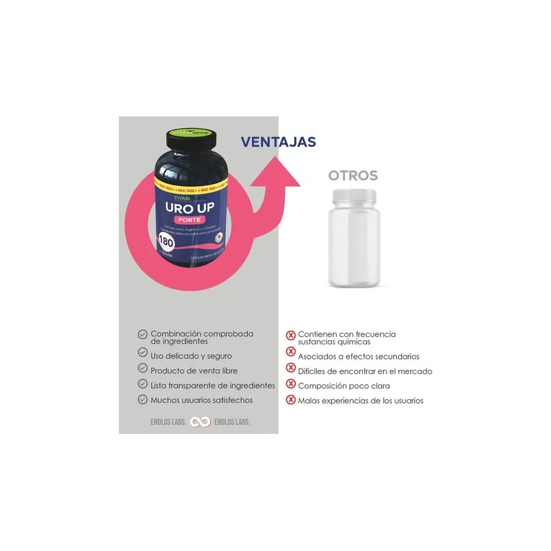 Uro Up Forte | 180 Capsulas | Suplemento Para La