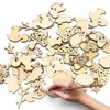 100 PCS Wooden Craft Shapes,Autumn Wooden Mushrooms, Tree Embellishment