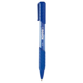 Kores K6 Retractable Ball Pen, Medium - 1mm, Blue, Soft Grip, Triang. (Box of 12)