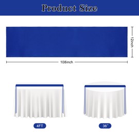 2 PCS Royal Blue Table Runner 12 x 108 Inch Satin Silk Table Runners Smooth Table Runner for Independence Day Wedding Banquets Birthday Graduations Party