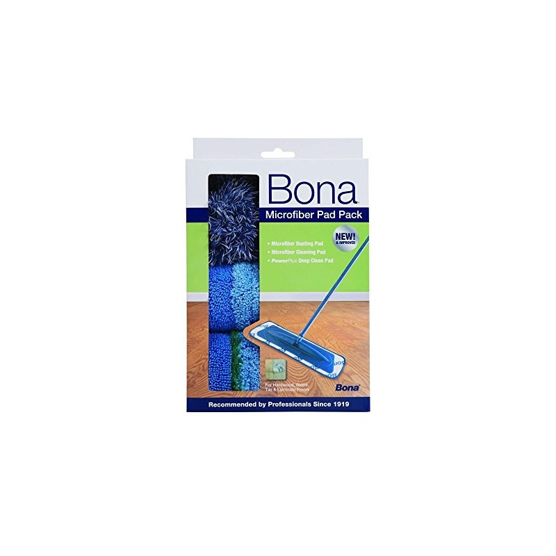 Bona Multi-Surface Floor Microfiber Cleaning Pads, 3 Count