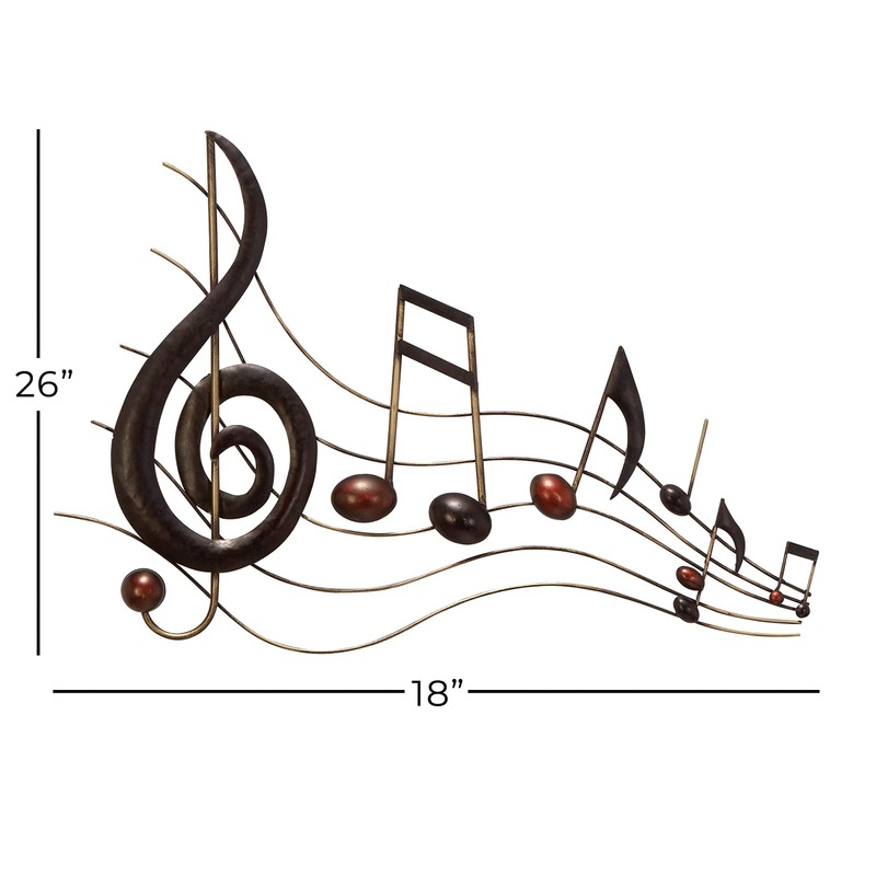 Deco 79 Metal Musical Notes Home Wall Decor Wall Sculpture
