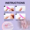 Rchovsam Pink Ombre Press on Nails Medium Almond Fake Nails