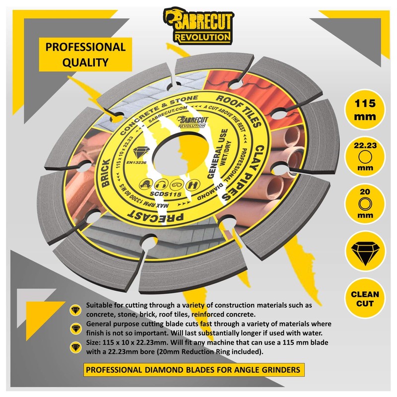 1 x SabreCut SCDS115 115mm (4.5 inch) x 10mm x