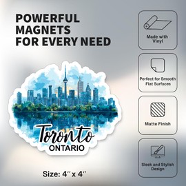 Toronto Ontario Canada Magnet 4 inch 2 Pack Vinyl for Souvenir Gift Refrigerator Fridge Dishwasher ID44999
