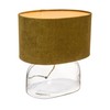 Creative Co-Op Modern Table Lamp with Glass Base and Velvet