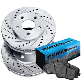 PowerSport Front Brakes and Rotors Kit |Front Brake Pads| Brake Rotors and Pads| Ceramic Brake Pads and Rotors |fits 1998-2006 Hyundai Elantra, 1999 Hyundai Tiburon, 1999-2001 Hyundai Sonata