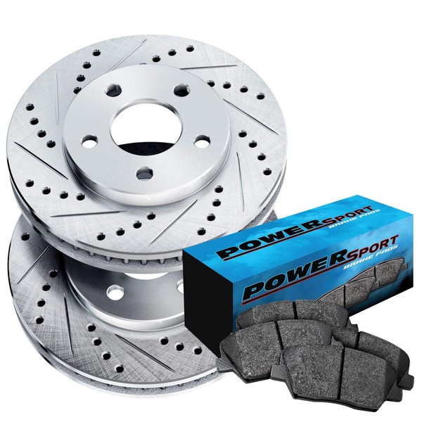 PowerSport Front Brakes and Rotors Kit |Front Brake Pads| Brake