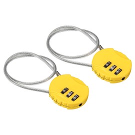 PATIKIL Small Combination Lock 11.8 Inch, 2 Pack 3 Digit Luggage Lock for Gym Locker Sport Locker Tool Box Gate Case Yellow