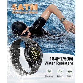 Beeasy Mens Metal Digital Watch Waterproof with Stopwatch Alarm Dual Time Countdown, Ultra-Thin Super Wide-Angle Display Digital Wrist Watches for Men/Women