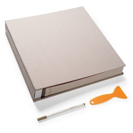 HoneyTolly Large Photo Album Self Adhesive 4x6 5x7 3x5 8.5x11 Magnetic Scrapbook DIY Scrap Book Length 13 x Width 12.8 (Inches) 120 Sticky Pages Beige Linen Cover DIY Photo Album