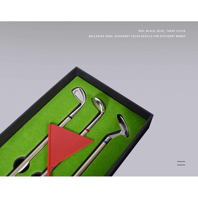 Mini Golf Club Putter Ballpoint Pen Golfers Gift Box Set