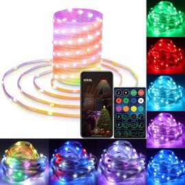 Gaticte Smart LED Fairy String Lights, a 33FT 100LED Music/Voice Synchronized Christmas Lights Controlled by APP and Remote Control, with Multiple Colors and Warm White, Suitable for Christmas