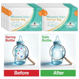 10 Pack Microwave Sterilizer for Baby Bottles Pacifier Sanitizer and Breast Pump Sterilizer Bags Portable Travel Sterilizer for Baby Bottles Pacifiers and Breast Pump Parts