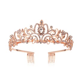 Wedding Tiara Crown Crystal Rhinestone Bridal Princess Tiara with Comb for Wedding Prom Birthday Party, Rhinestone, Rhinestone