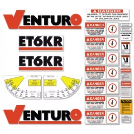 Aftermarket Fits Venturo ET6KR Decal Kit Crane Truck Boom Stickers Warning