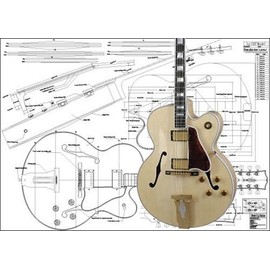Australian Luthiers Supplies Plan of L5 Archtop Electric Jazz Guitar - Full Scale Print