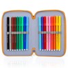 Clondo Triple Filled Pencil Case 44 School Supplies 3 Zip