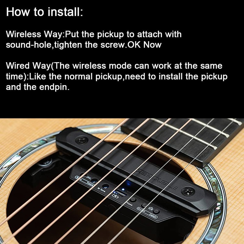 Wireless & Wired Acoustic Guitar Pickup System,Wireless Soundhole Pickup with