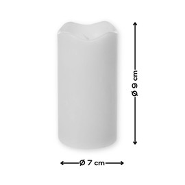 ToCi Set of 4 LED Candles White Ø 7 x 9 cm with Timer Function, flameless Real Wax Candles with Flickering LED Flame