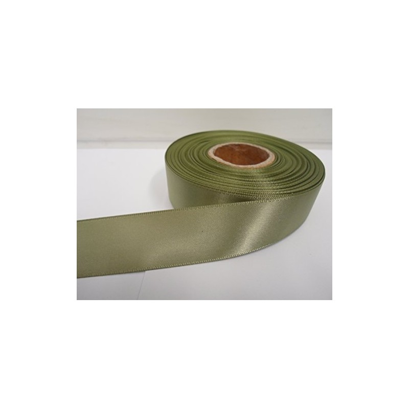 2 metres of 25mm Satin Ribbon Moss Dusky Sage Green