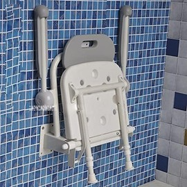 Wall Mounted Bath Stool de Aluminio con Ajuste de 6 Niveles – Plegable y Seguro