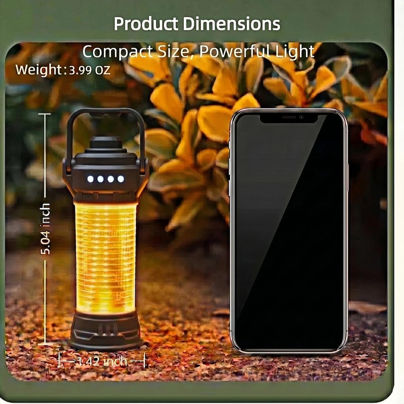 Cussity Mini Camping Lantern with Flashlight 2-in-1 for Camping Enthusiasts