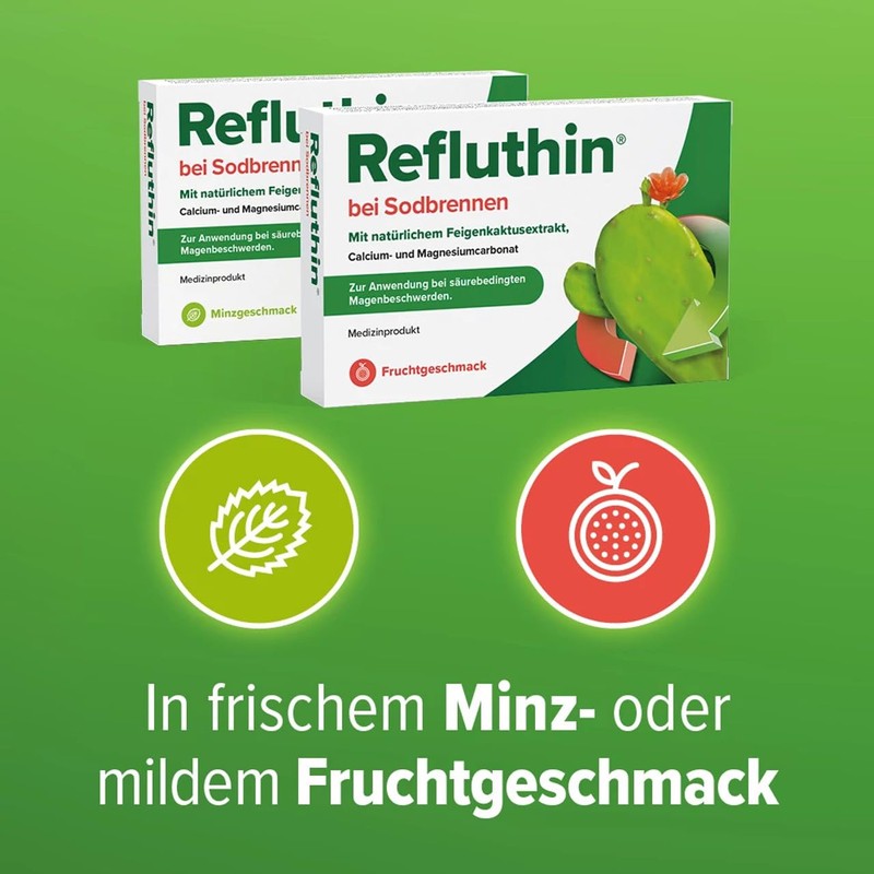 Refluthin Heartburn 48 Chewable Tablets Fruit Flavoured Aluminium Free