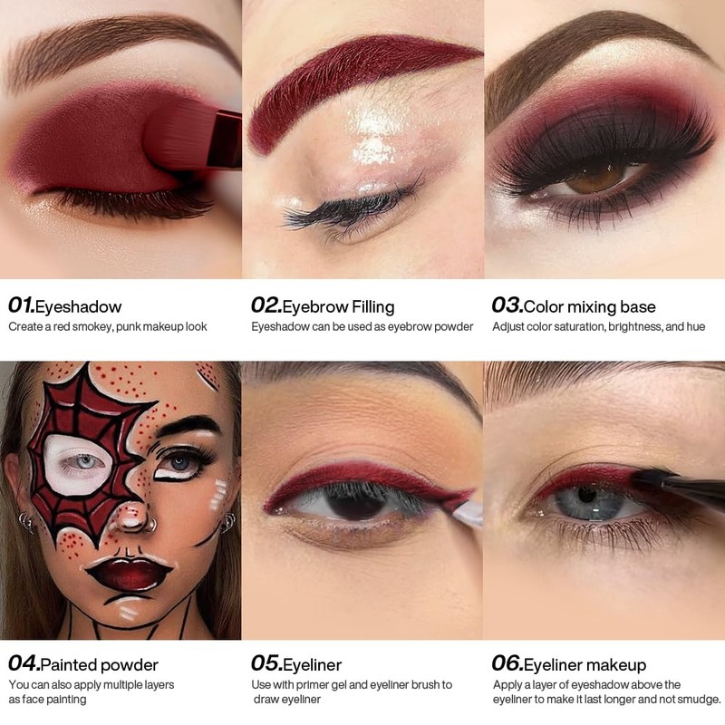 ecofavor Burgundy Eyeshadow Single Palette with Applicator – Elegant Matte