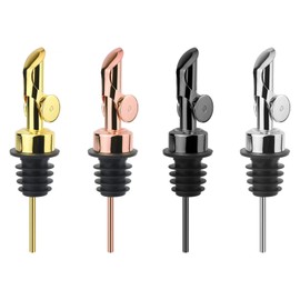 Olive oil dispenser spout, 304 stainless steel, automatic opening and closing nozzle, leak proof, suitable for olive oil, soybean oil, vinegar, wine, and other liquid bottles (304 Colorful 4pcs)