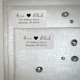 Atelier Elegance Custom Address Labels, Any Name, Any Address, Heart