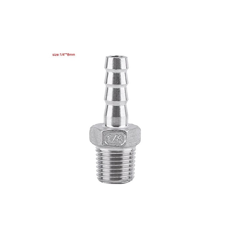 SS304 Male Thread Pipe Fitting Barb Hose Tail Connector Stainless