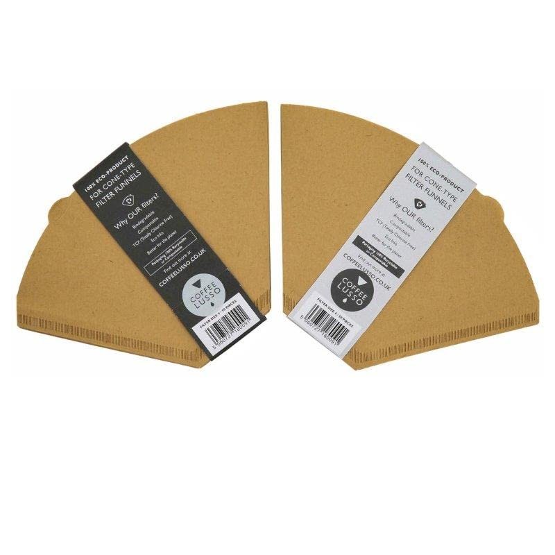 Size 4/No.4/1x4 Coffee Filter Papers by COFFEE LUSSO, Cone Shaped,