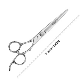 7 Inch Professional Hairdressing Scissors Haircut Rose Pattern Hairdressing Scissors Styling Tools Japanese Stainless Steel Scissors Set (Scissor Set)