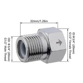 Stainless Steel Check Valve, G 1/2 Inch Male Thread to Female Thread, One-Way Valve for Water Tank, Water Heater, Toilet, 201 Stainless Steel