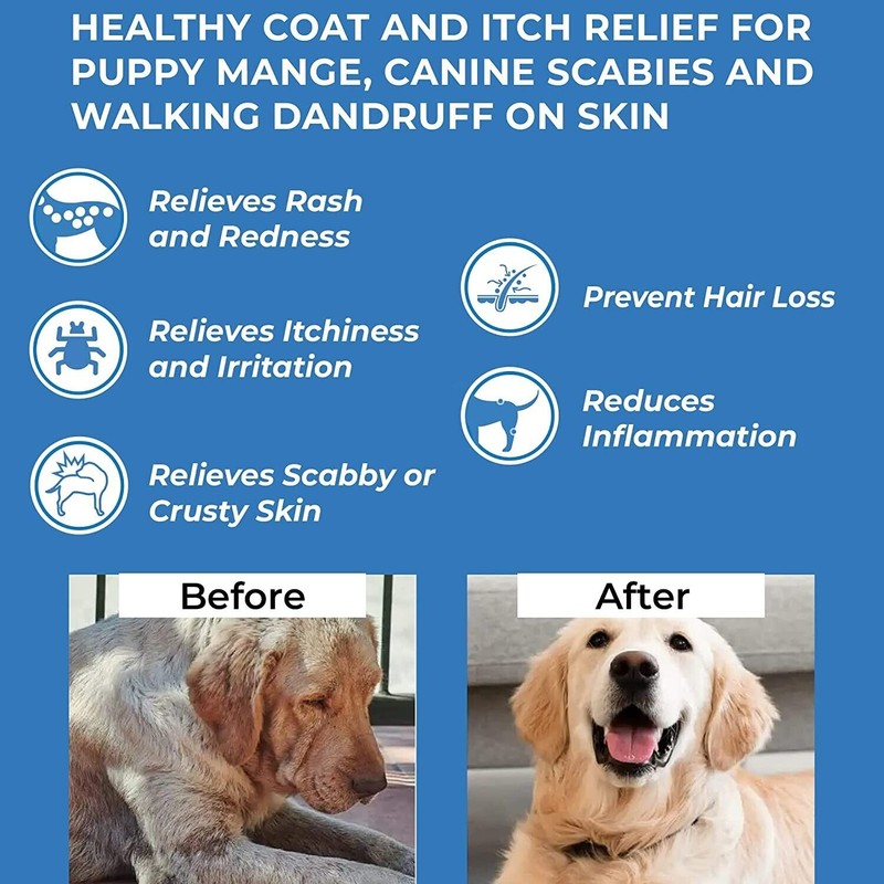 BestLife4Pets Demodectic Mange Relief for Dogs All Natural Healthy Coat