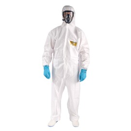 BODYGARD Hazmat Suit Disposable Coverall, Medical Protective Coverall PPE Hazmat Suits, Attached Hood, Heavy Duty Full Body Painters Suit Breathable Water proof 2 EXTRA LARGE FLX 2000