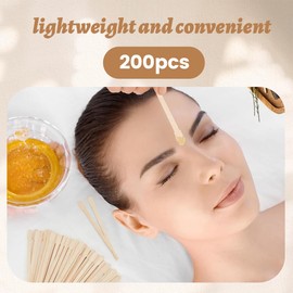 JEYORZY Pack of 200 Wooden Spatulas for Hair Removal, Wooden Spatula Waxing Applicator, Wooden Mouth Spatula Wooden Sticks for Crafts, Spatula Wood for Ice Sticks Crafts