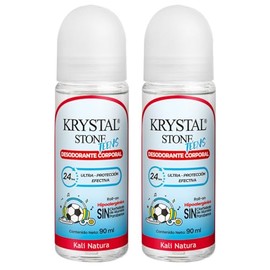 Krystal Stone Desodorante Teens Azul Roll on 90ml Dúo Pack