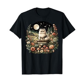 Floral Womens Cottagecore Persian cat Lover T-Shirt