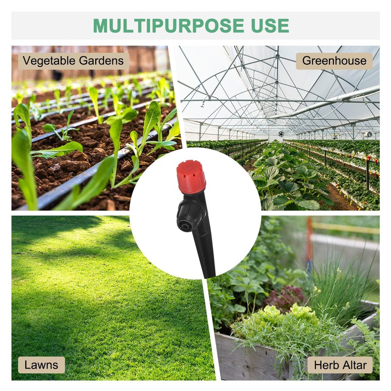 M METERXITY 20-Pack Drip Irrigation Emitters Sprayers, Drippers on 5"/13mm