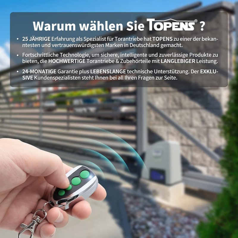 TOPENS M12 Handheld Transmitter Remote Control 4-Channel Transmitter for Automatic